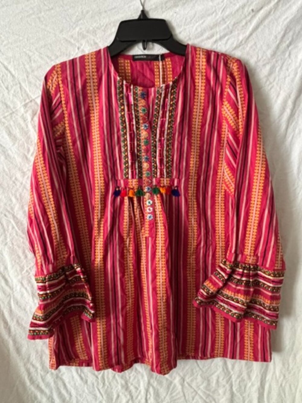 New Tags NWT GENERATION Cotton Tunic Sequin Embroidery Ethnic Sz 12 Large L